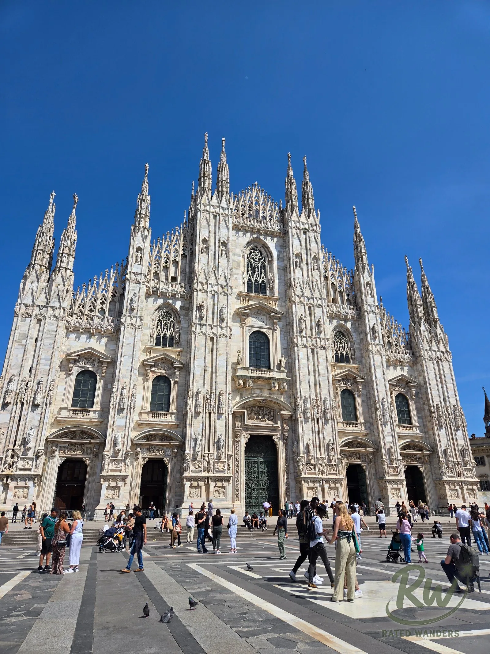 Milan Duomo facade at golden hour